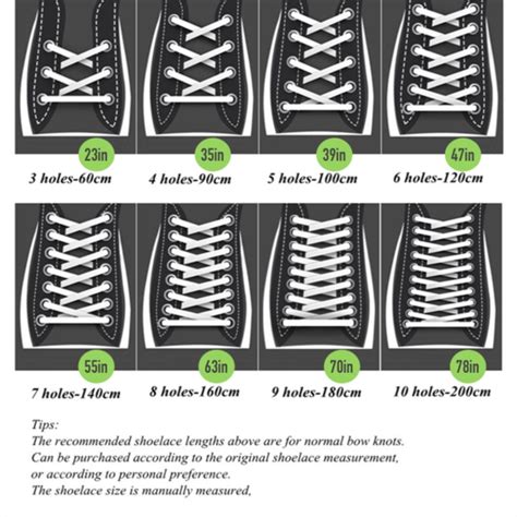 shoelace length chart.